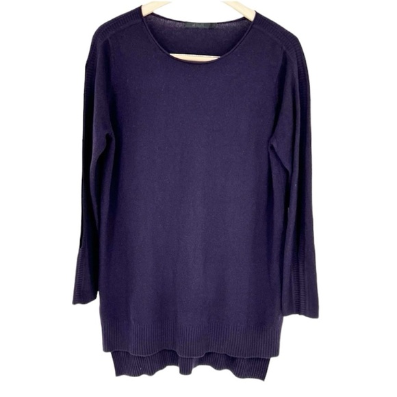 Raffi Eggplant‎ cashmere Purple Sleeve CutOut Sweater Tunic - Picture 1 of 13
